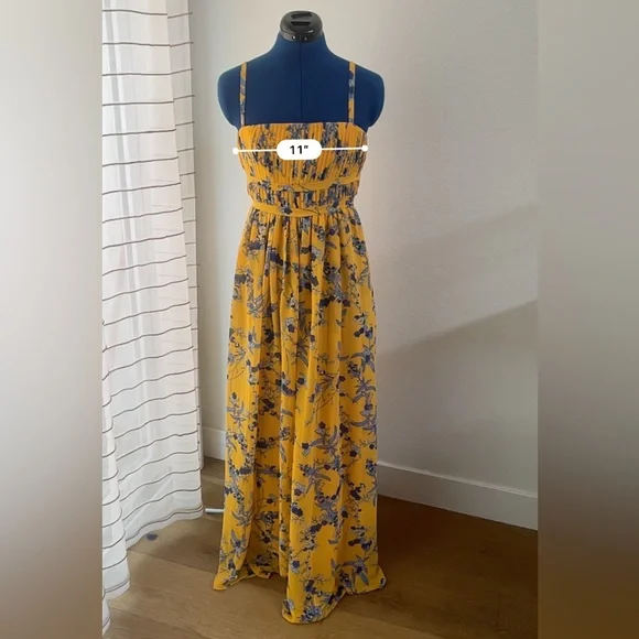 Aqua Floral Maxi Dress in Yellow & Blue Size 0 - Picture 8 of 13